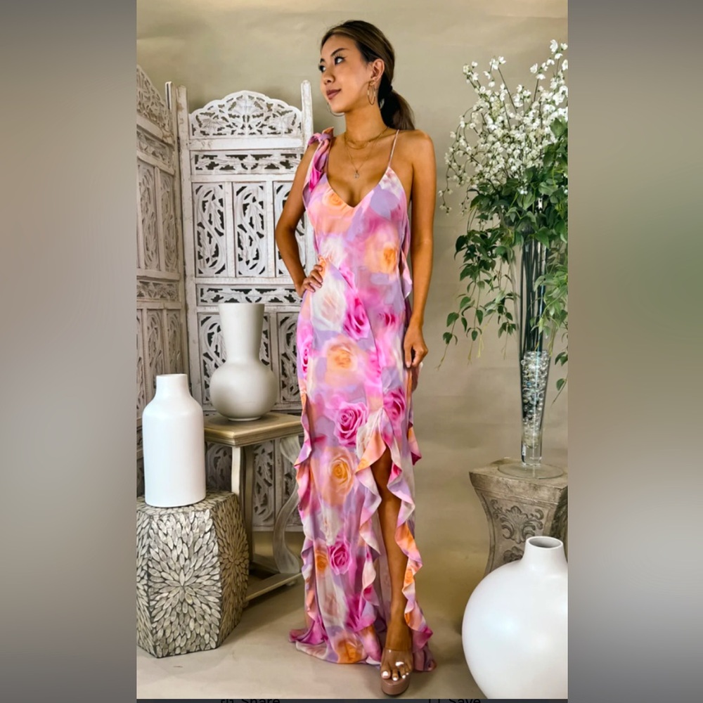 For Love and Lemons Spring Goddess Roses Floral Maxi Dress Size XL NWT! - Picture 5 of 9